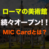 MIC Card って知ってました？たったの5ユーロでローマ市の美術館やモニュメントが見たい放題！！