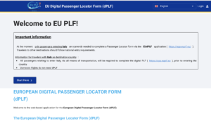 旅客位置情報フォームのトップページ